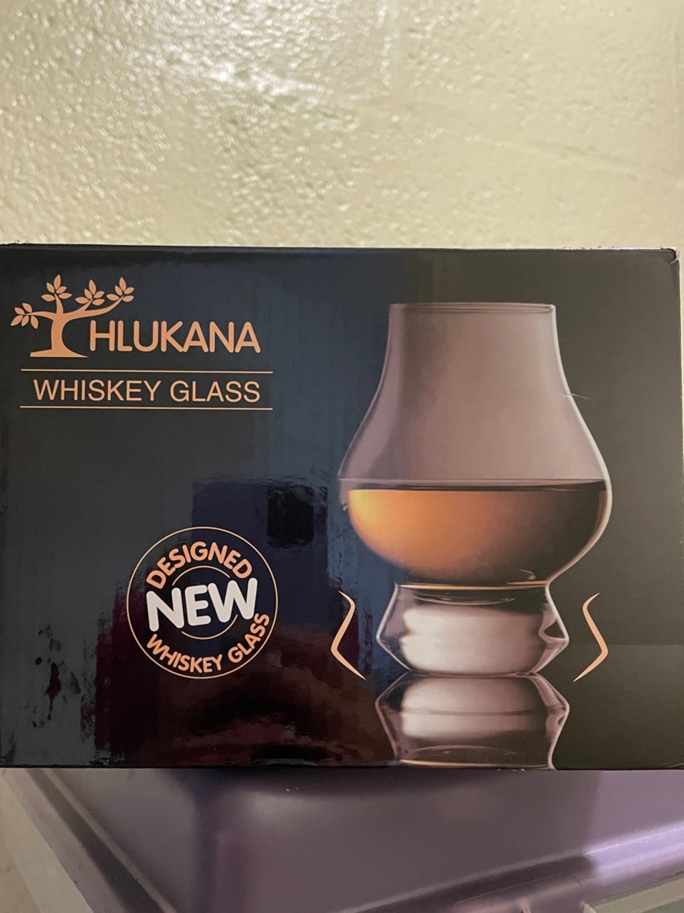 Hlukana Amber Whiskey Glass - Designer Home Drinkware